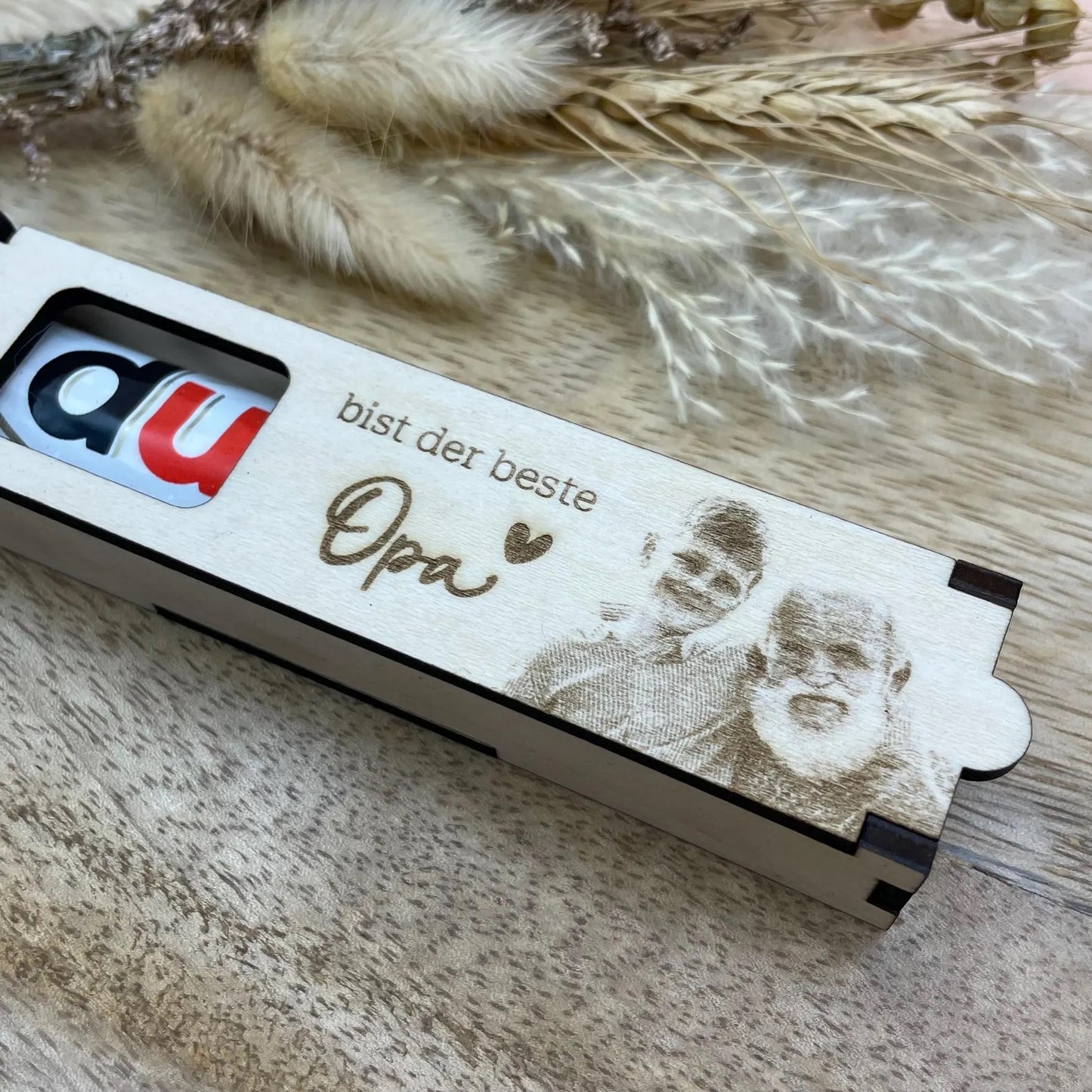 Personalisierte Duplo-Holzbox mit Gravur & Bild