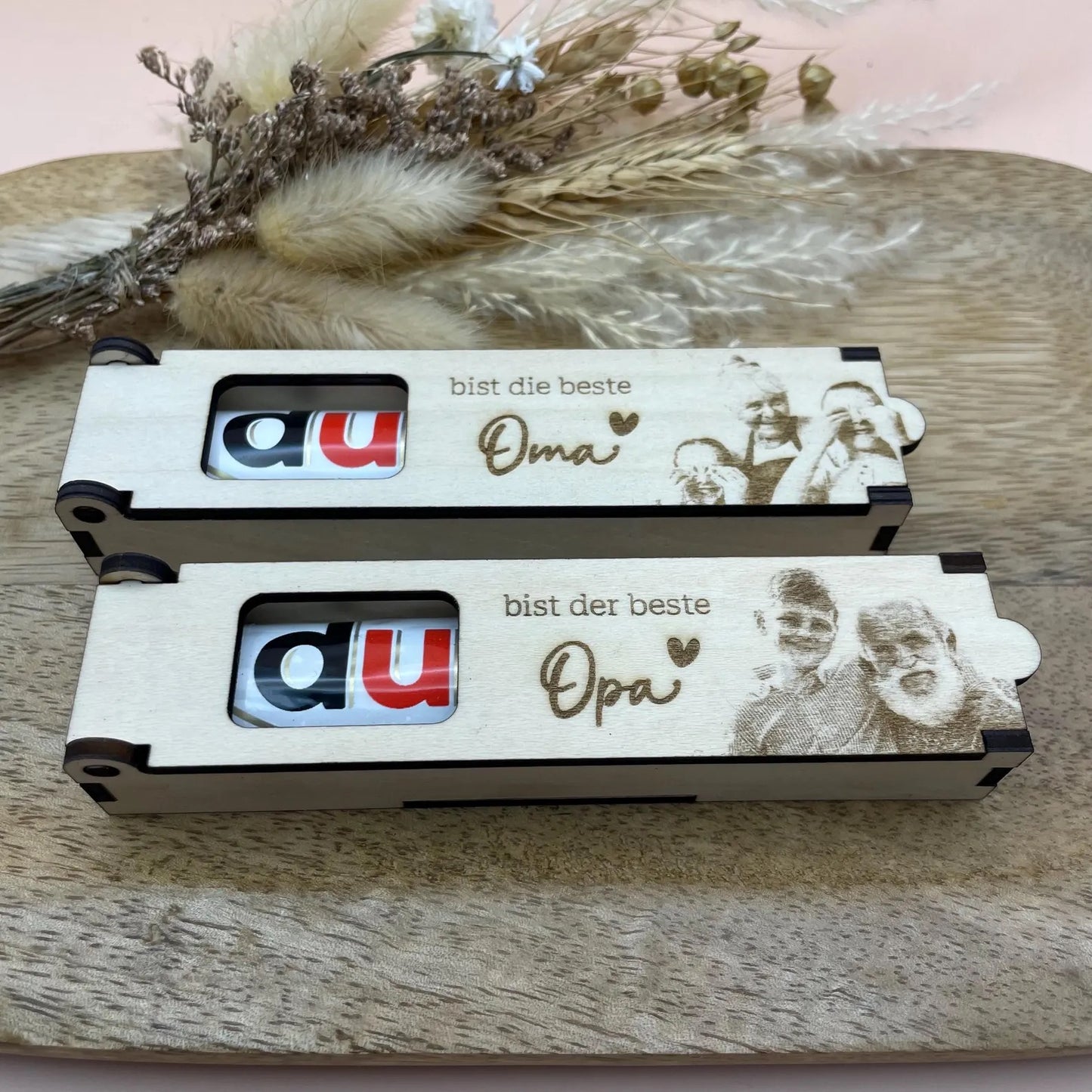 Personalisierte Duplo-Holzbox mit Gravur & Bild