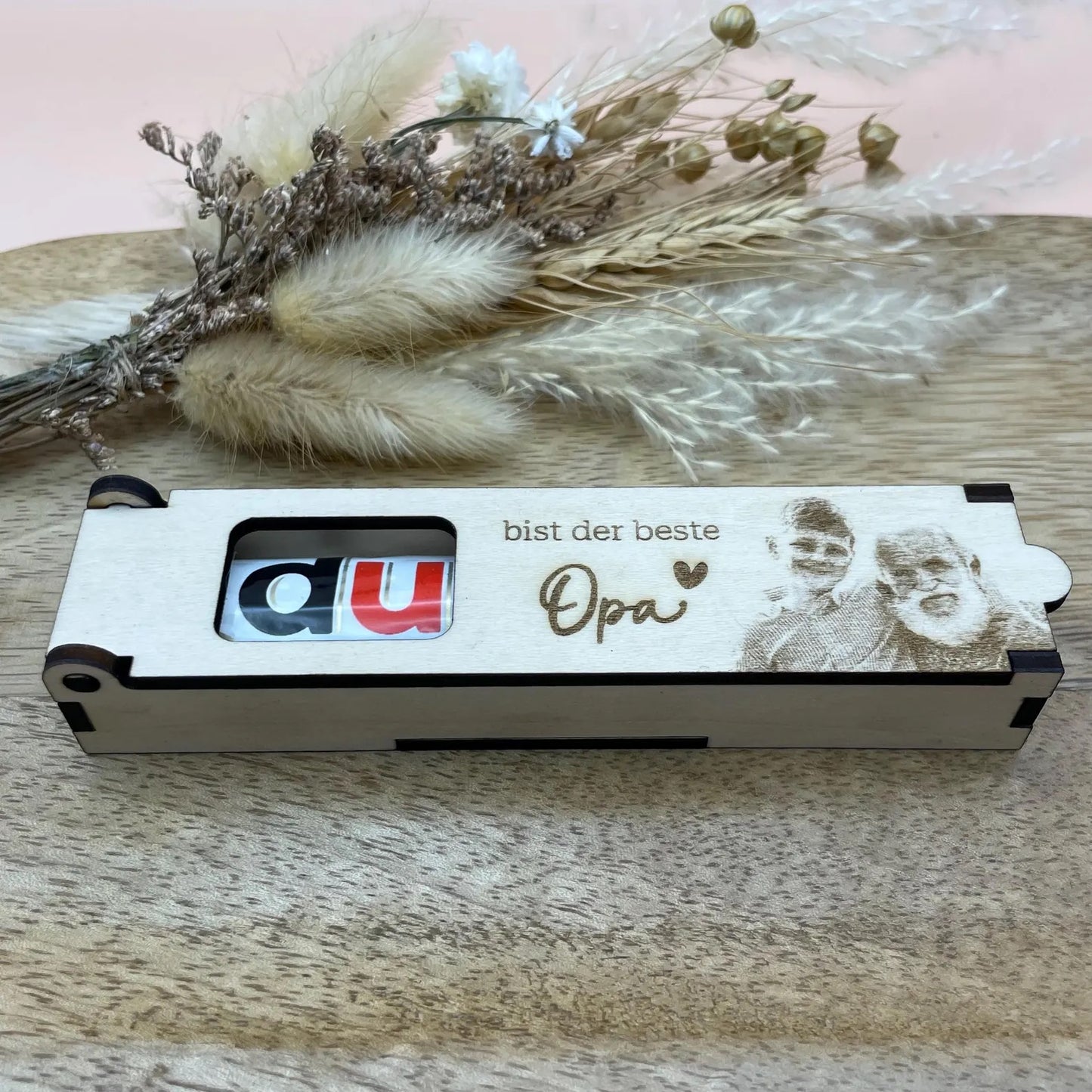 Personalisierte Duplo-Holzbox mit Gravur & Bild