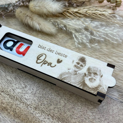 Personalisierte Duplo-Holzbox mit Gravur & Bild
