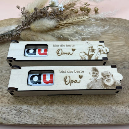 Personalisierte Duplo-Holzbox mit Gravur & Bild