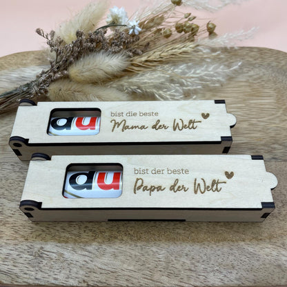 Personalisierte Duplo-Holzbox mit Gravur